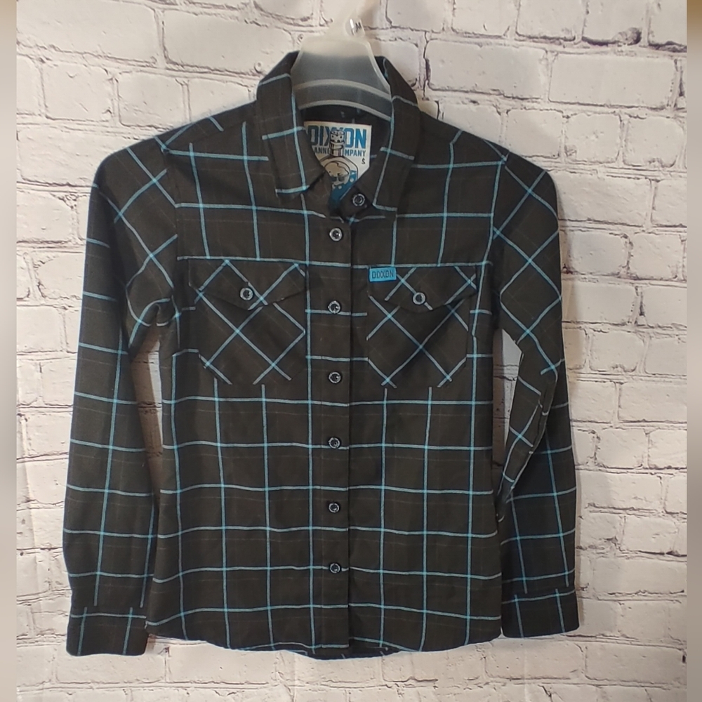 Womens Dixxon Flannel Company Cyanide Small Flannel Window Pane Longsleeve Shirt